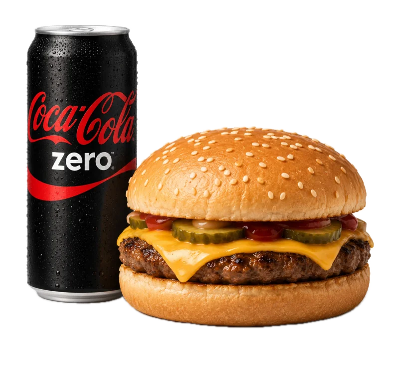 Бургер и cola zero