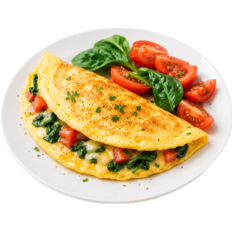 Омлет с сыром и овощами