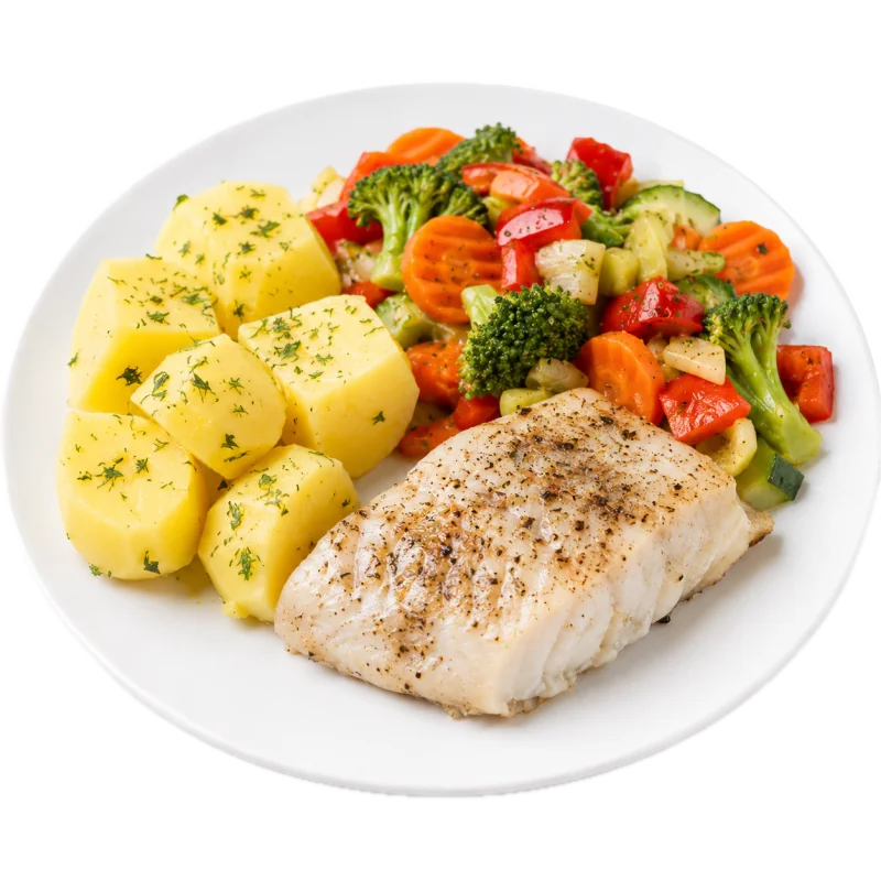 Рыба с картофелем и овощами