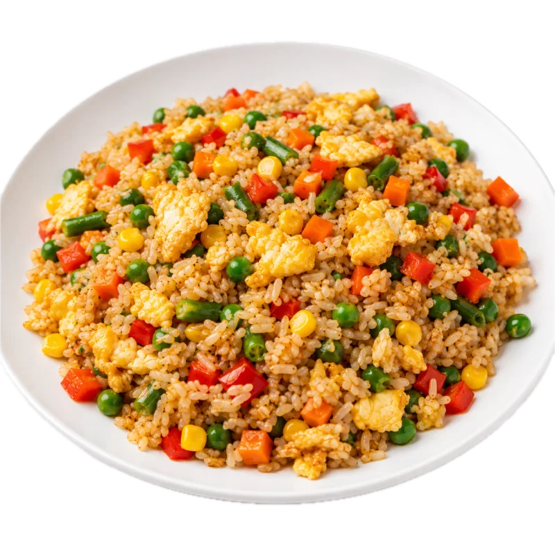 Рис с яйцами и овощами