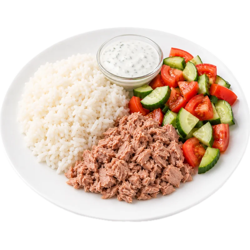 Рис с тунцом и овощами